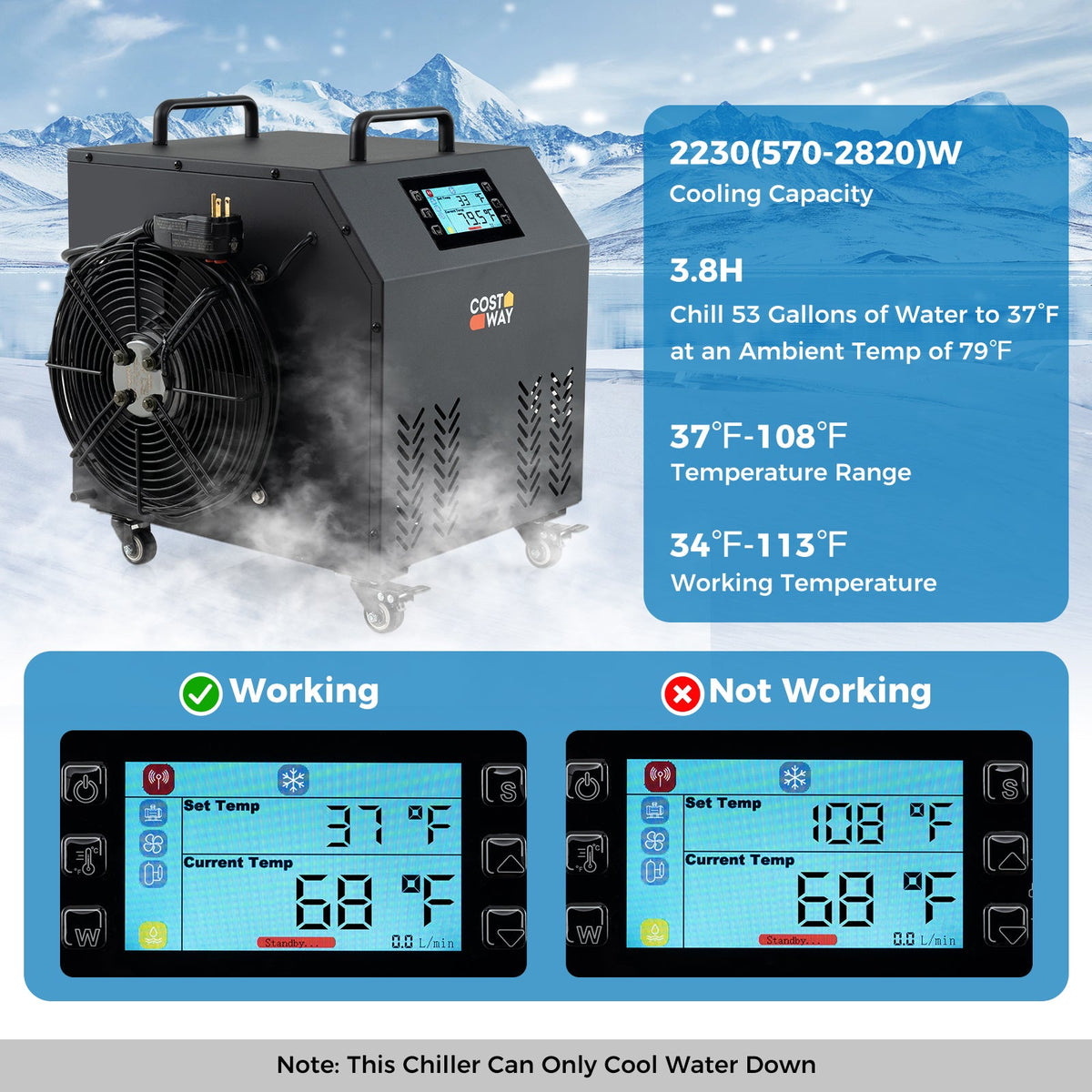 Cold Plunge Water Chiller – WiFi Smart Control, Built-In Pump & Filtration System