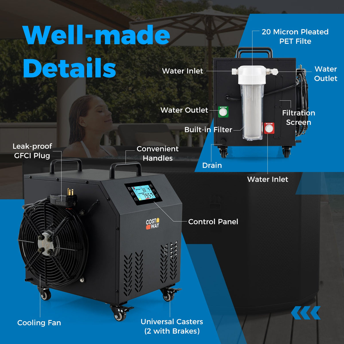 Cold Plunge Water Chiller – WiFi Smart Control, Built-In Pump & Filtration System