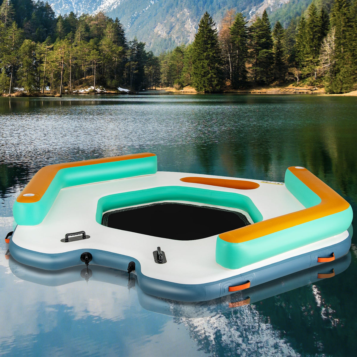 8.7-Foot Inflatable Floating Dock – 660 lb Capacity with Swim Lounge & Accessories