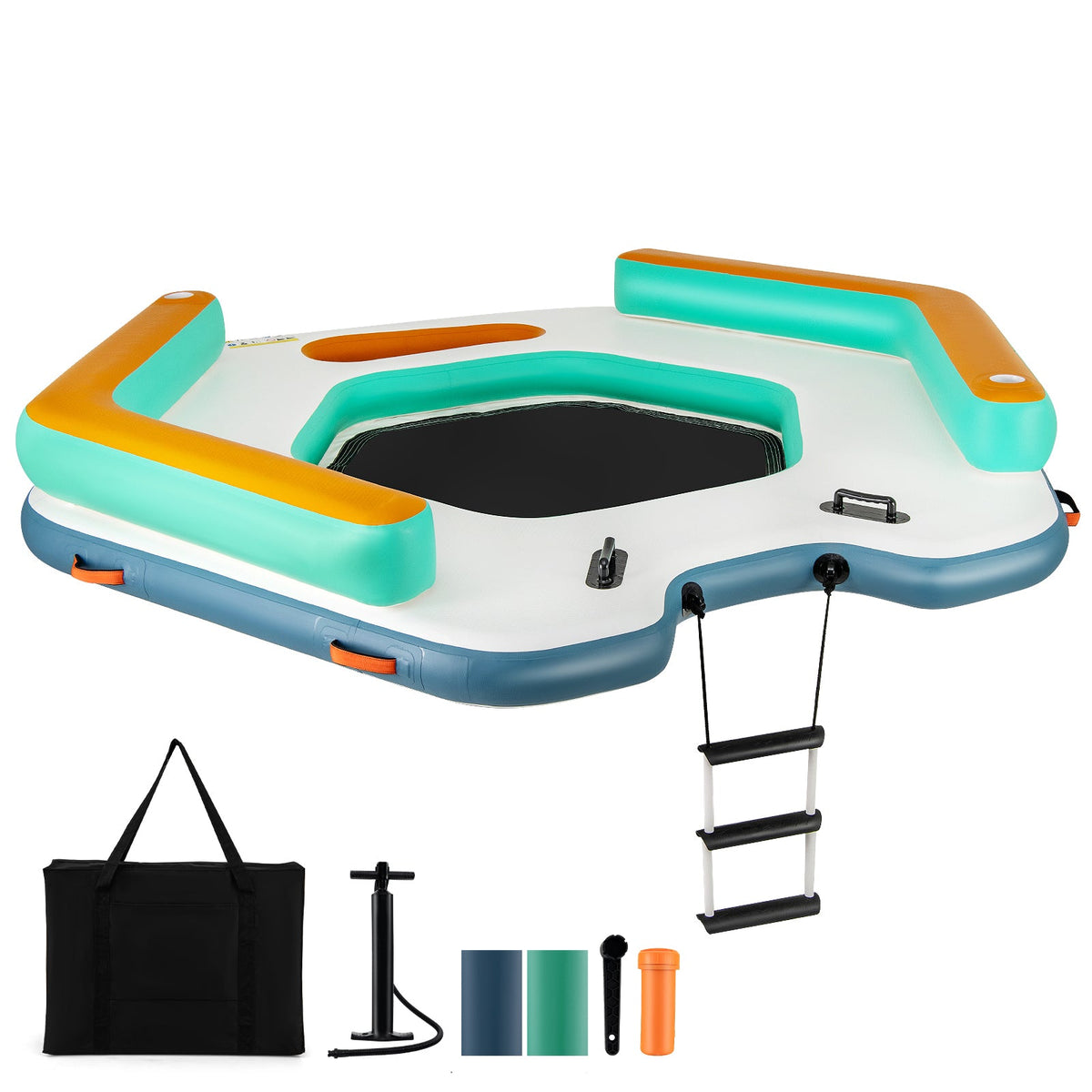 8.7-Foot Inflatable Floating Dock – 660 lb Capacity with Swim Lounge & Accessories