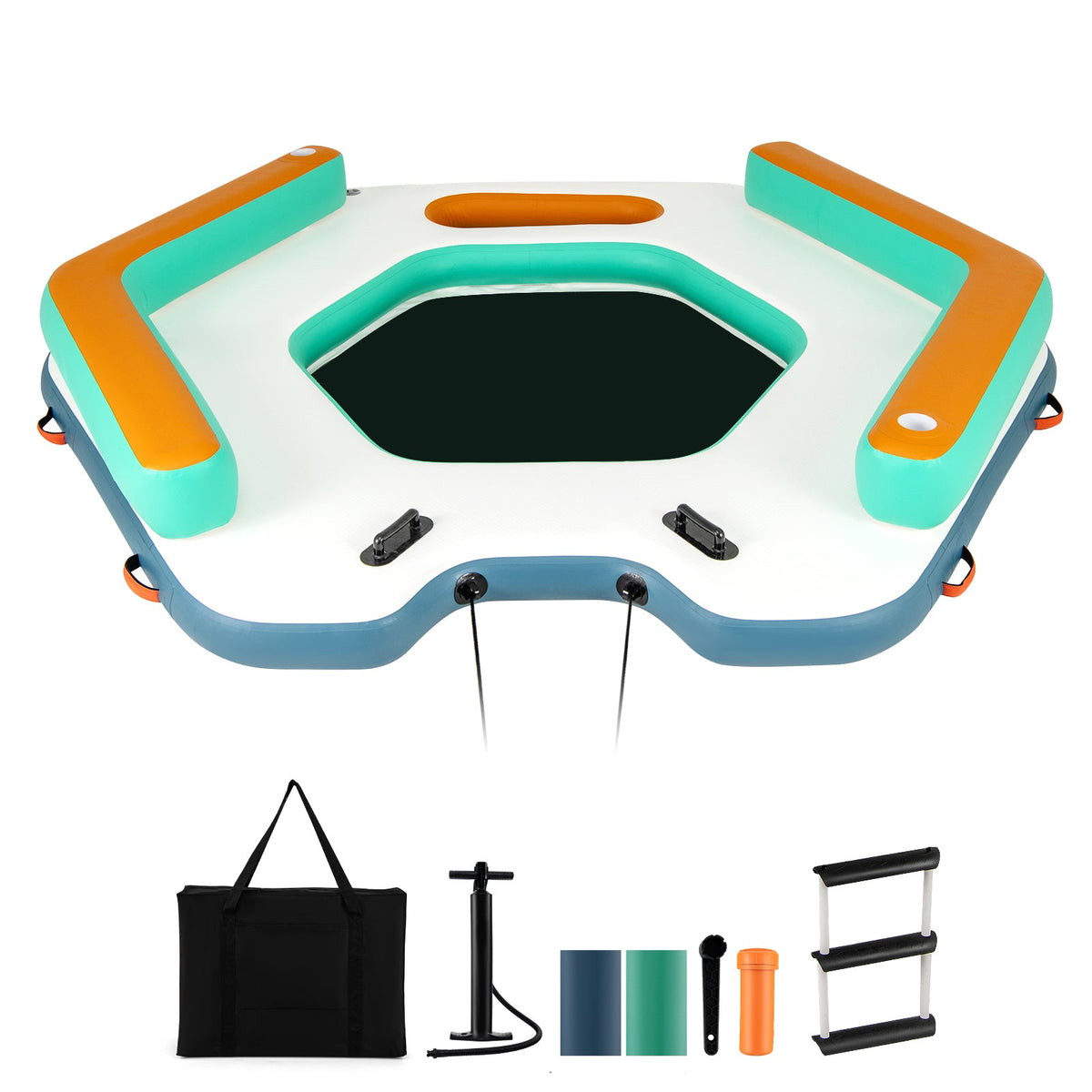 8.7-Foot Inflatable Floating Dock – 660 lb Capacity with Swim Lounge & Accessories