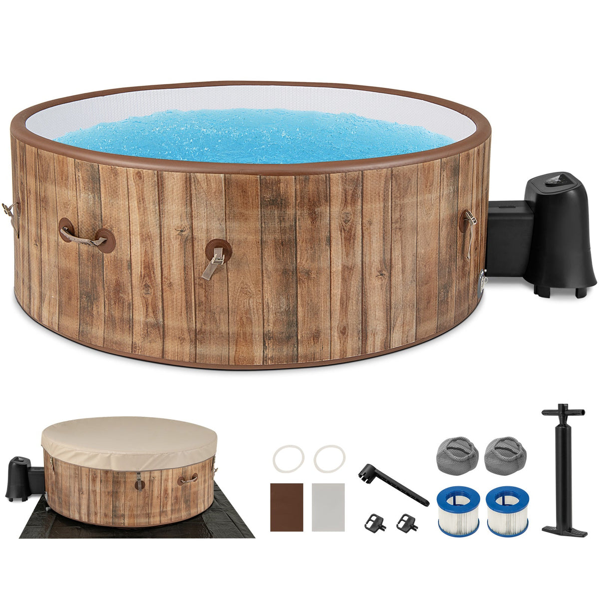 Portable Inflatable Bubble Spa – 120 Air Jets, 1200W Heating & Smart Temperature Control