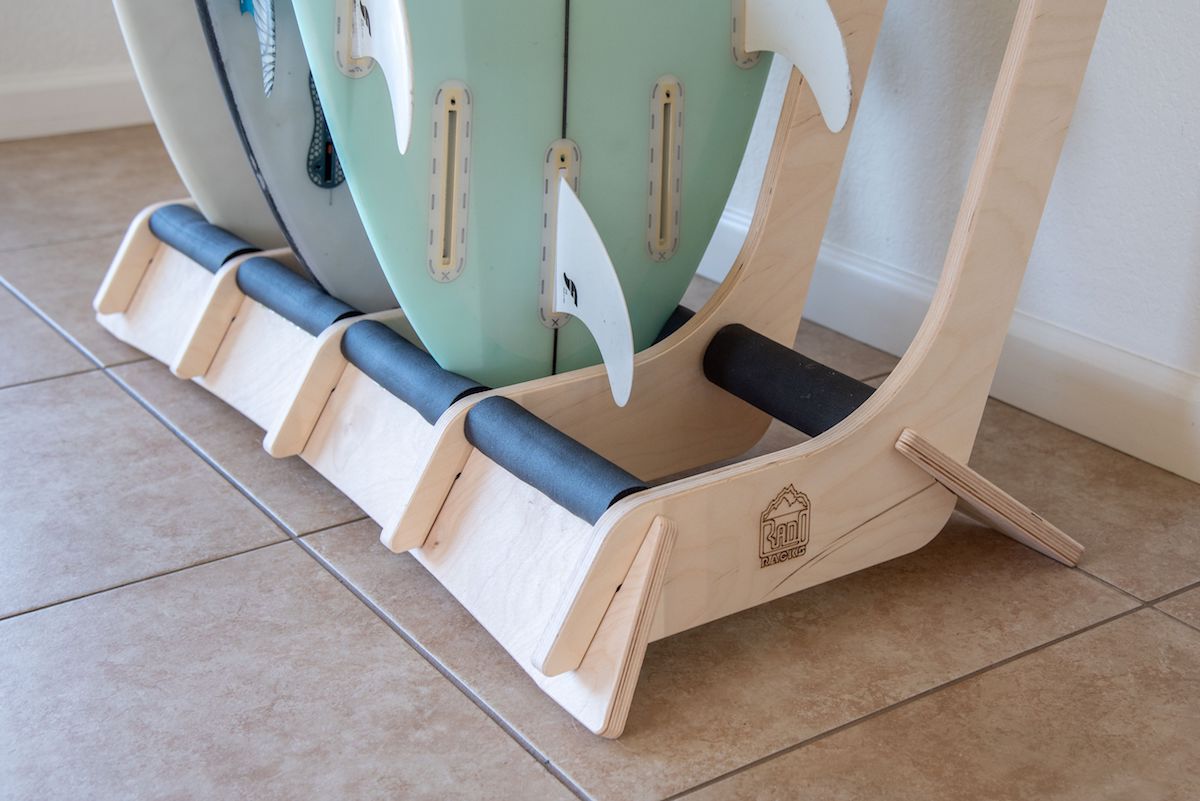 The Lineup Freestanding Surfboard Rack – Baltic Birch Display & Storage, 3–6 Boards