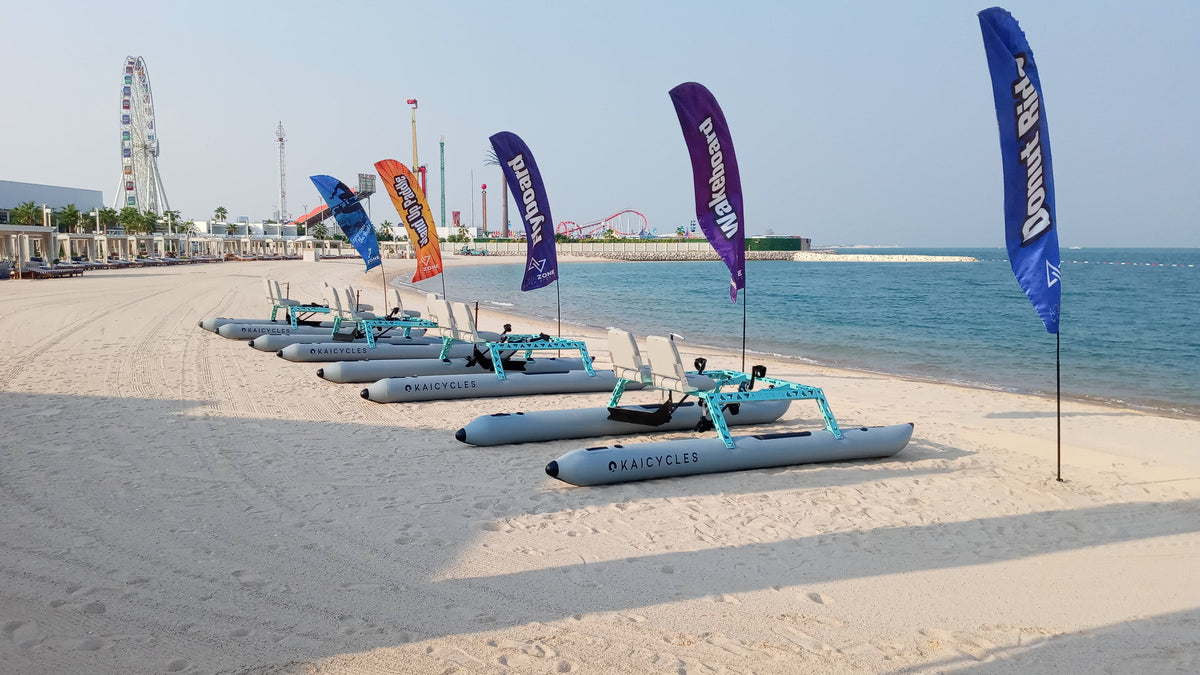 ONA Multi-Person Water Bike – Inflatable Pedal Catamaran with Optional Electric Motor