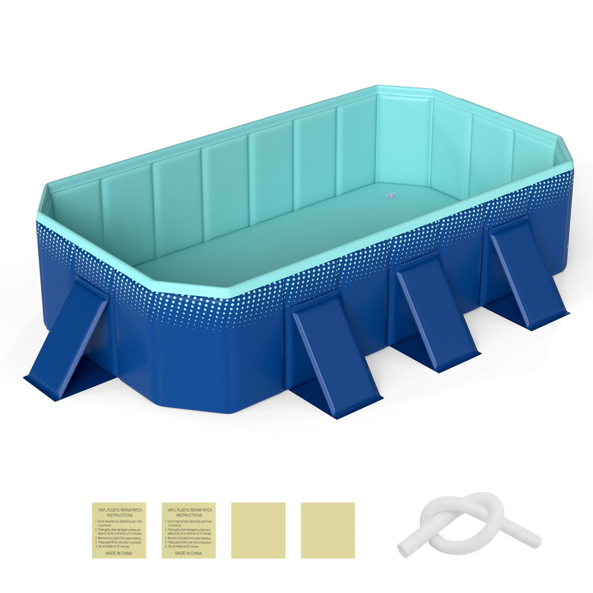 Large Foldable PVC Pool – 238-Gallon Capacity, Reinforced Walls & Triple Drainage