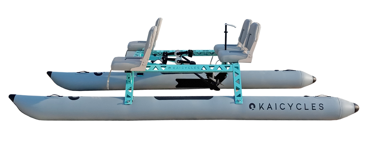 ONA Multi-Person Water Bike – Inflatable Pedal Catamaran with Optional Electric Motor