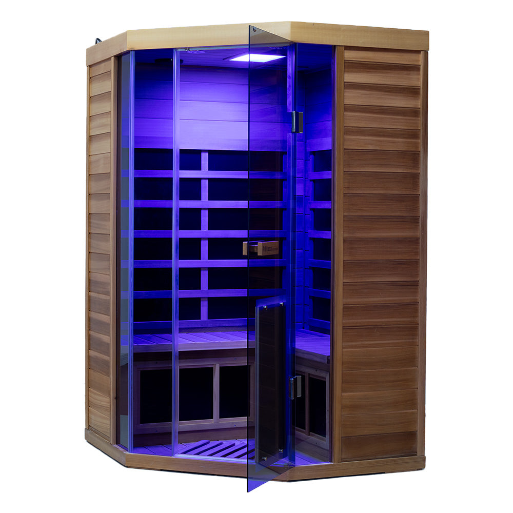 Wizzisaunas SR07 2–3 Person Infrared Sauna – Canadian Red Cedar, Smart App & Red Light Therapy