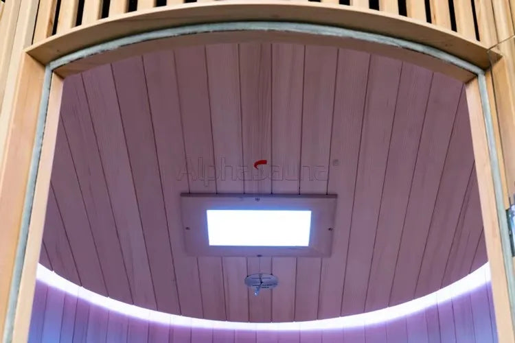 One-Person Indoor Dome Sauna – Solid Wood Cabin with Digital Controls & USB Port