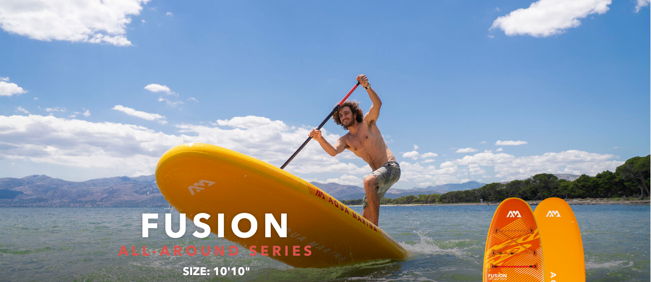 Fusion (Before Sunset) All-Around iSUP (3.3m/15cm) With Aluminum SPORTS III Paddle And Safety Leash