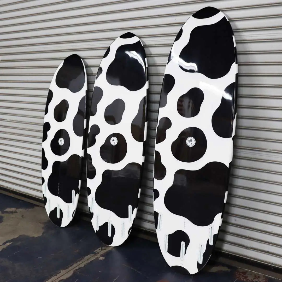 Stevie’s Favorite Surfboard – Balanced Volume & Maneuverability in Cow Print or White