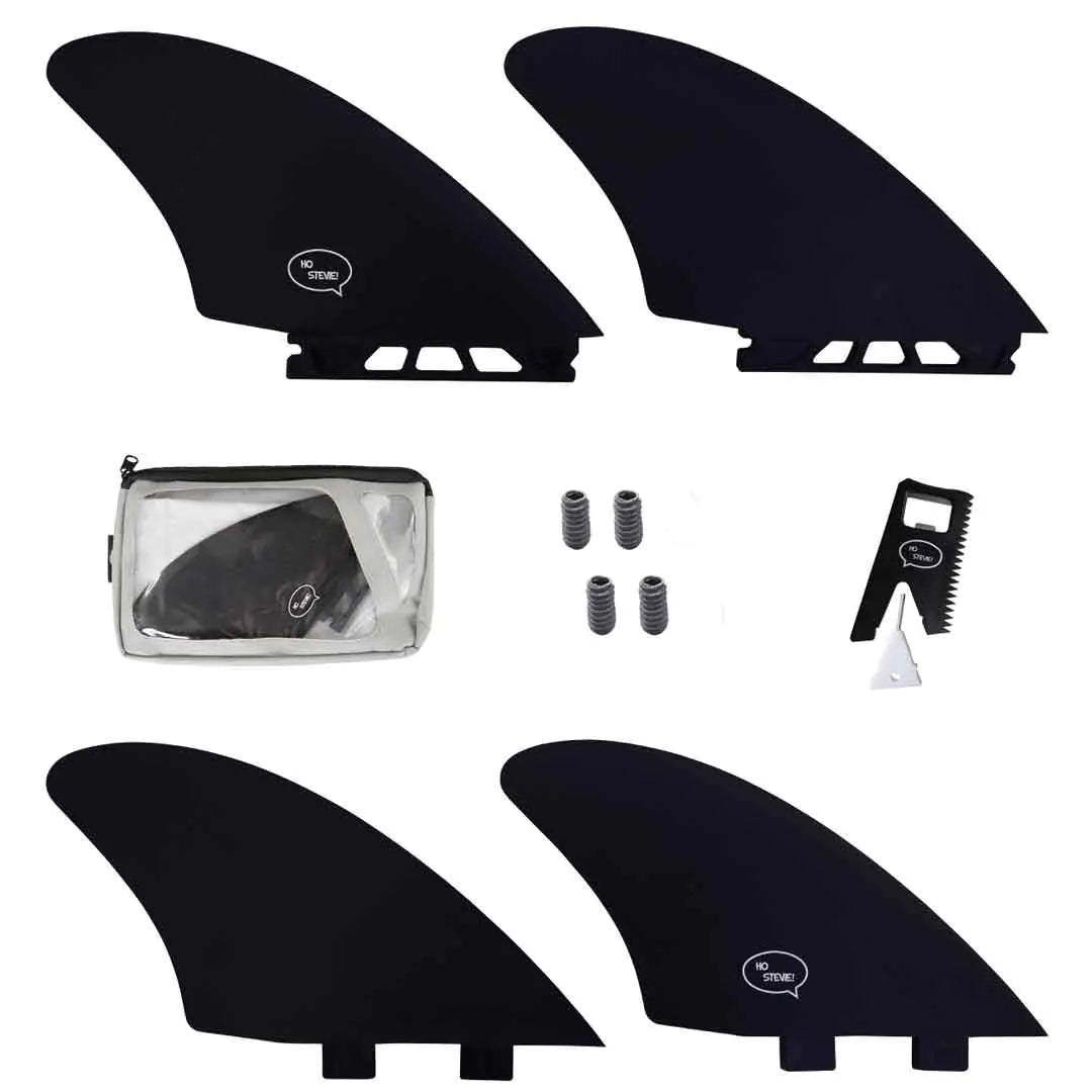 Twin Keel Surfboard Fins – FRP Fiberglass-Reinforced Polymer with Travel Case