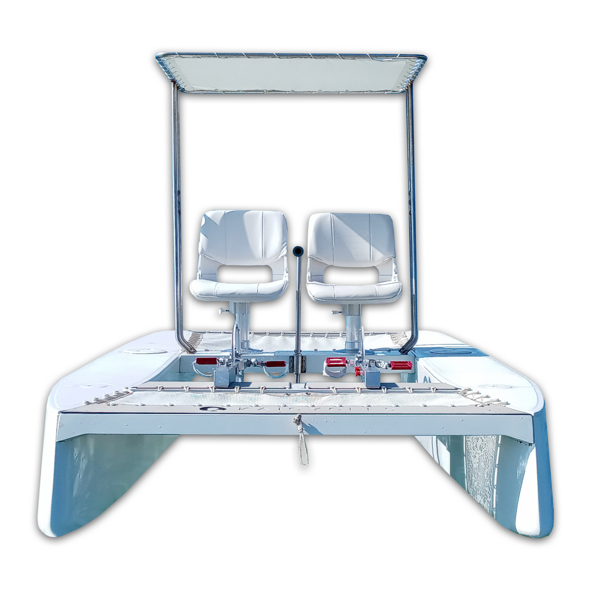 ZEN Pedal Boat – 4-Person Fiberglass Multihull with Optional Electric Motor