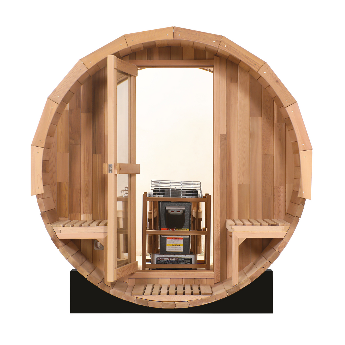 Blisspod Prague Series Outdoor Barrel Sauna – Canadian Red Cedar with Panoramic Glass & 6000W Heater