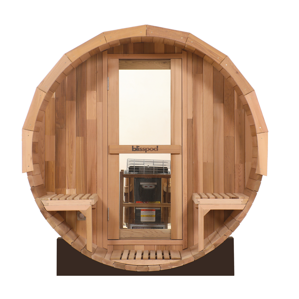 Blisspod Prague Series Outdoor Barrel Sauna – Canadian Red Cedar with Panoramic Glass & 6000W Heater
