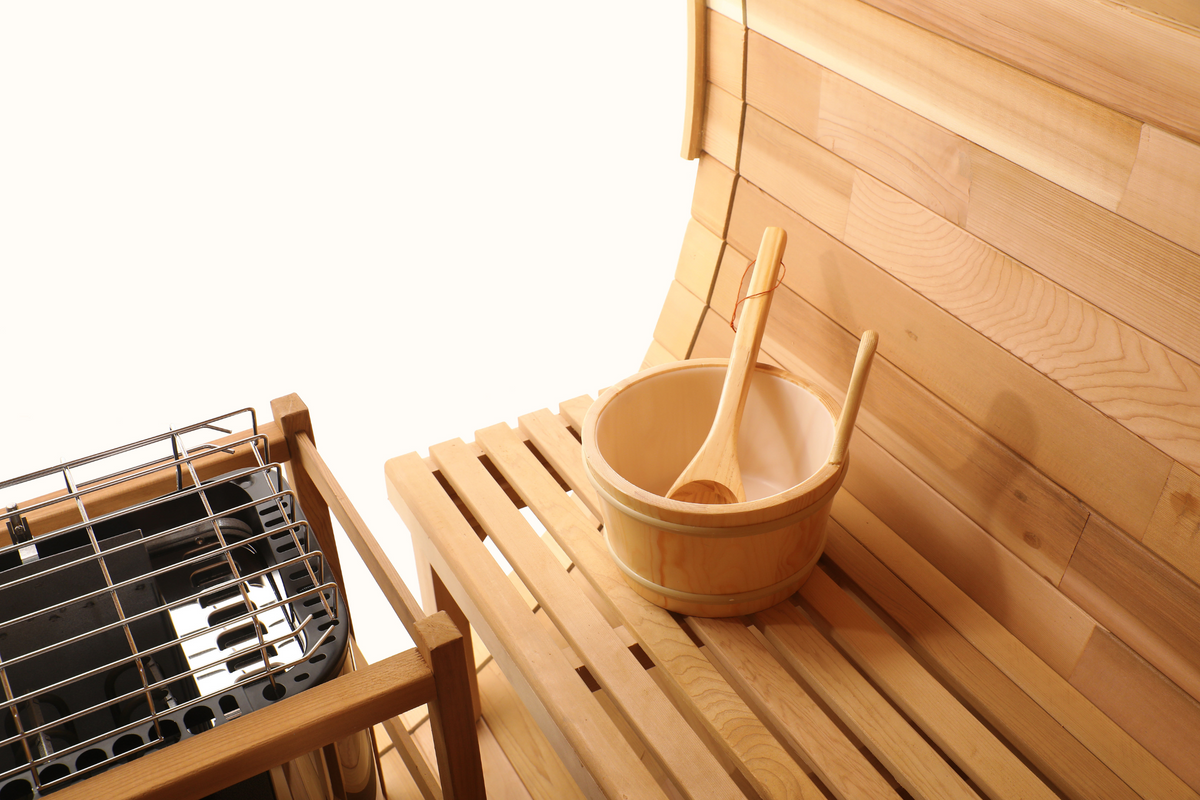 Blisspod Prague Series Outdoor Barrel Sauna – Canadian Red Cedar with Panoramic Glass & 6000W Heater