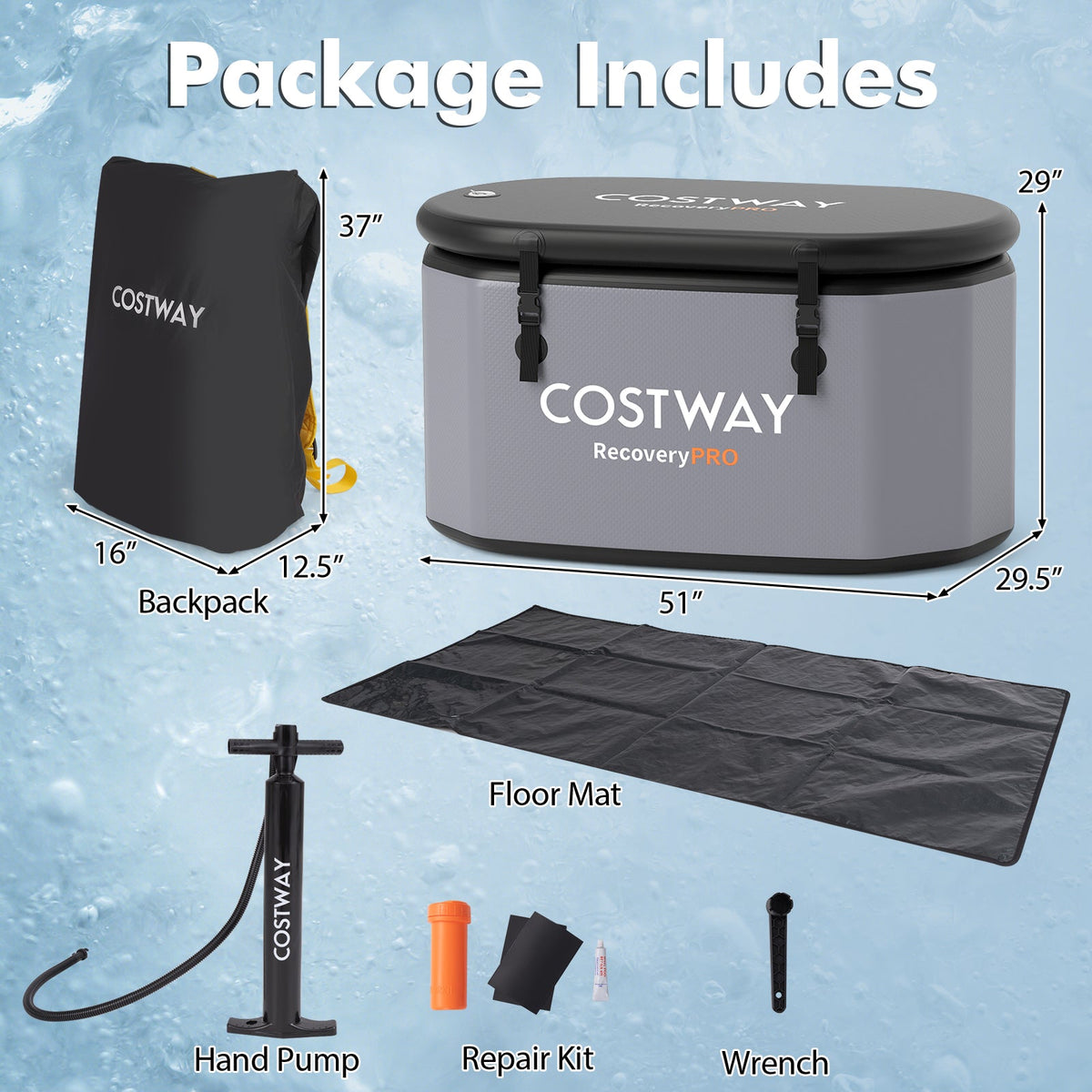XL 129-Gallon Oval Ice Bath Tub – Portable Insulated Cold Plunge
