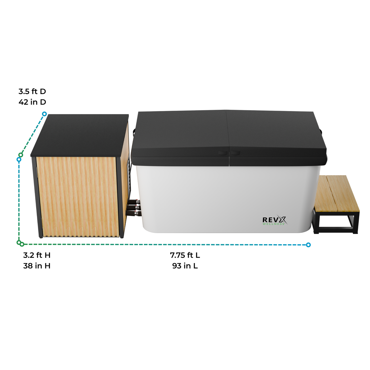 X Tub Acrylic Cold Plunge System – LUX 1.5 HP Chiller & Filtration