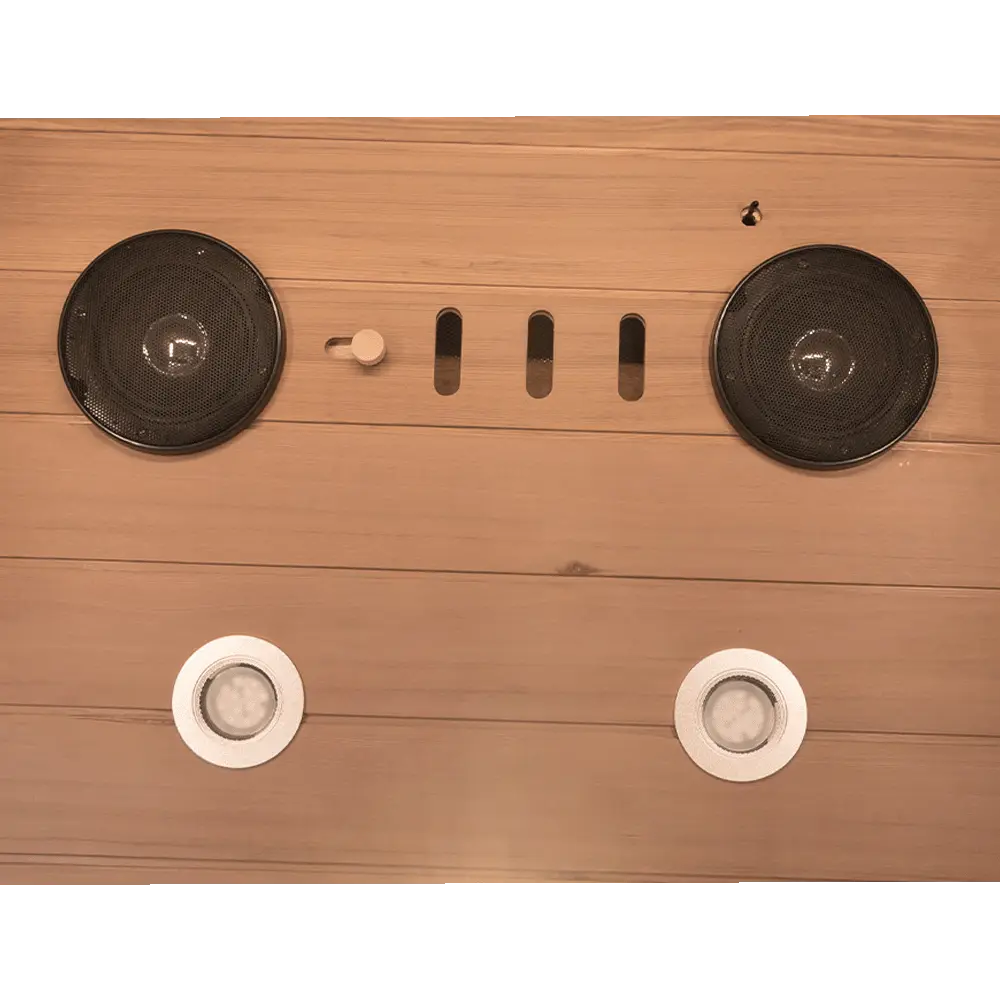 Wizzisaunas 909MX Panoramic Infrared Sauna – Smart App Control & 270° Glass Design