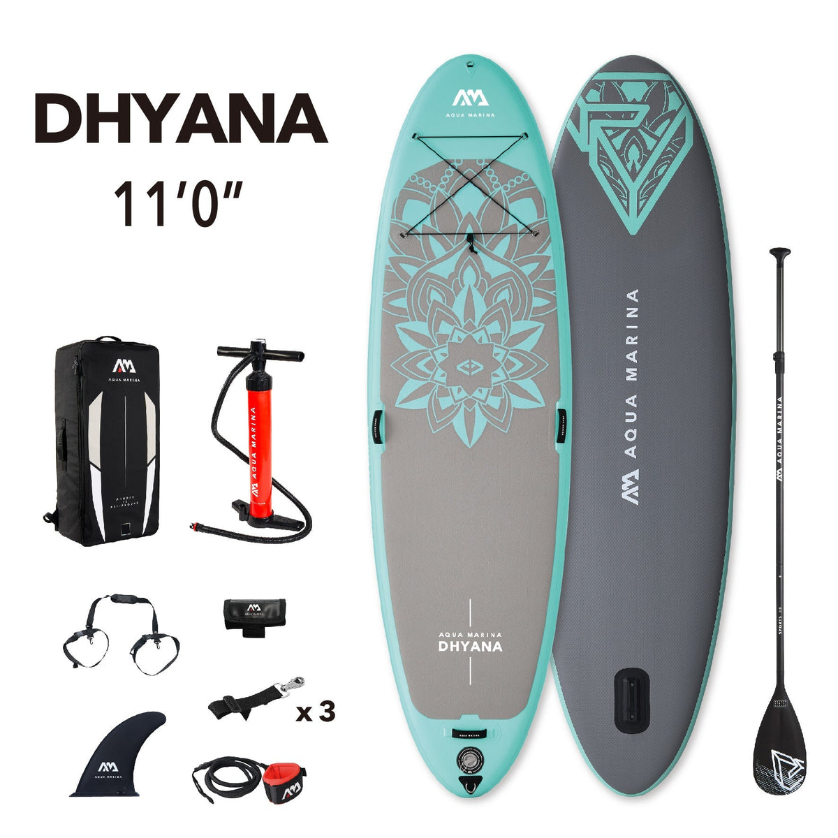 Aqua Marina DHYANA 11'0" Inflatable Paddle Board Fitness SUP - Aloha Swim Wellness