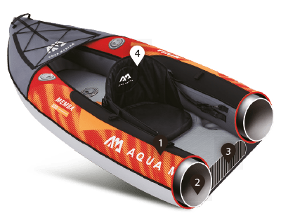 Aqua Marina Memba 12'10" Tandem Touring Inflatable Kayak – Efficient Long-Distance Touring - Aloha Swim Wellness