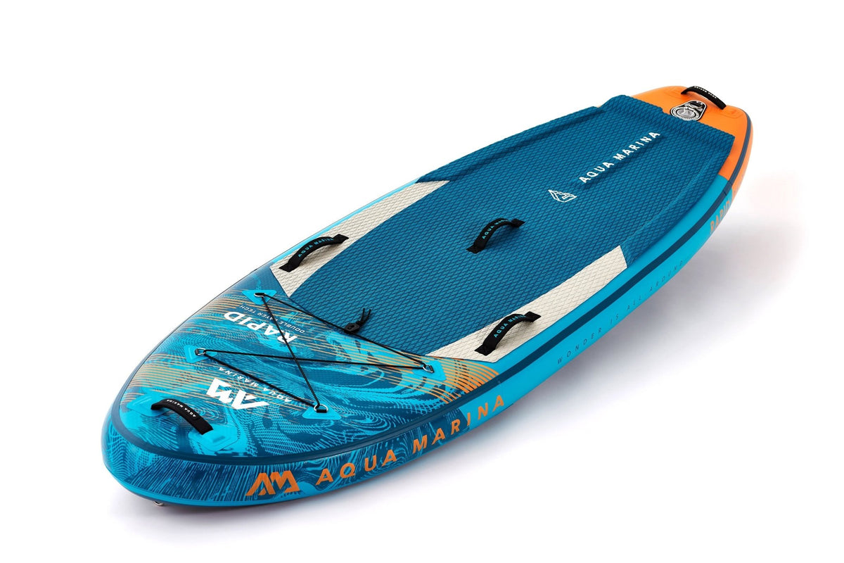 Aqua Marina Rapid 9'6" River SUP – Stable & Responsive Inflatable Whitewater Paddleboard - Aloha Swim Wellness