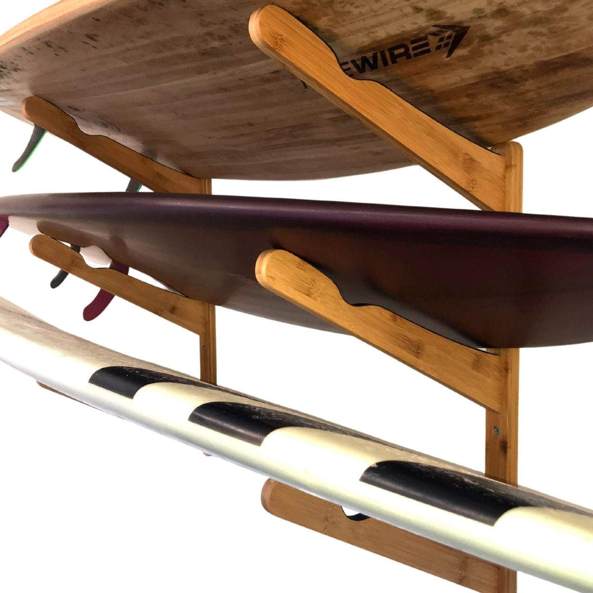 Wooden Surfboard Wall Rack – Eco-Friendly Multi-Board Storage