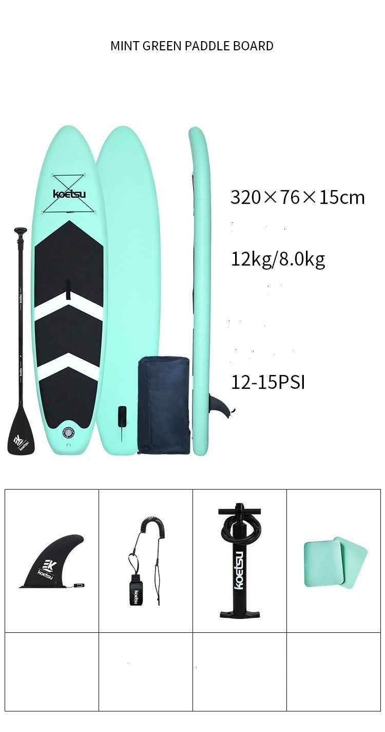 10'6" Inflatable Stand-Up Paddleboard – PVC SUP with Pump, Fin, Leash & Repair Kit