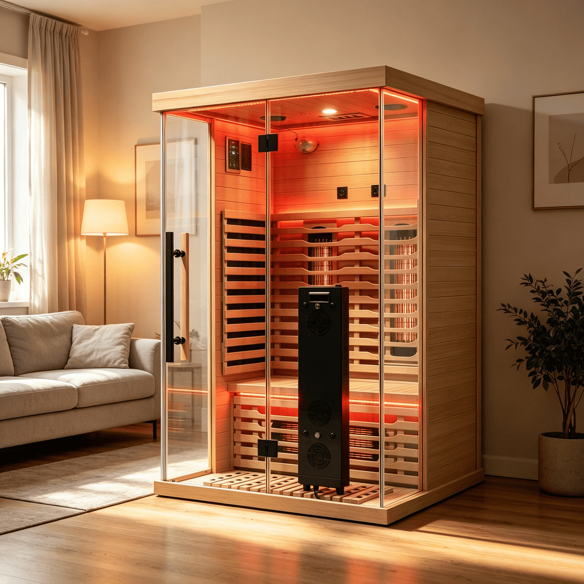 Blisspod Vantaa RED 2-Person Full-Spectrum Infrared Sauna – Wi-Fi, Red Light & Chromotherapy - Aloha Swim Wellness