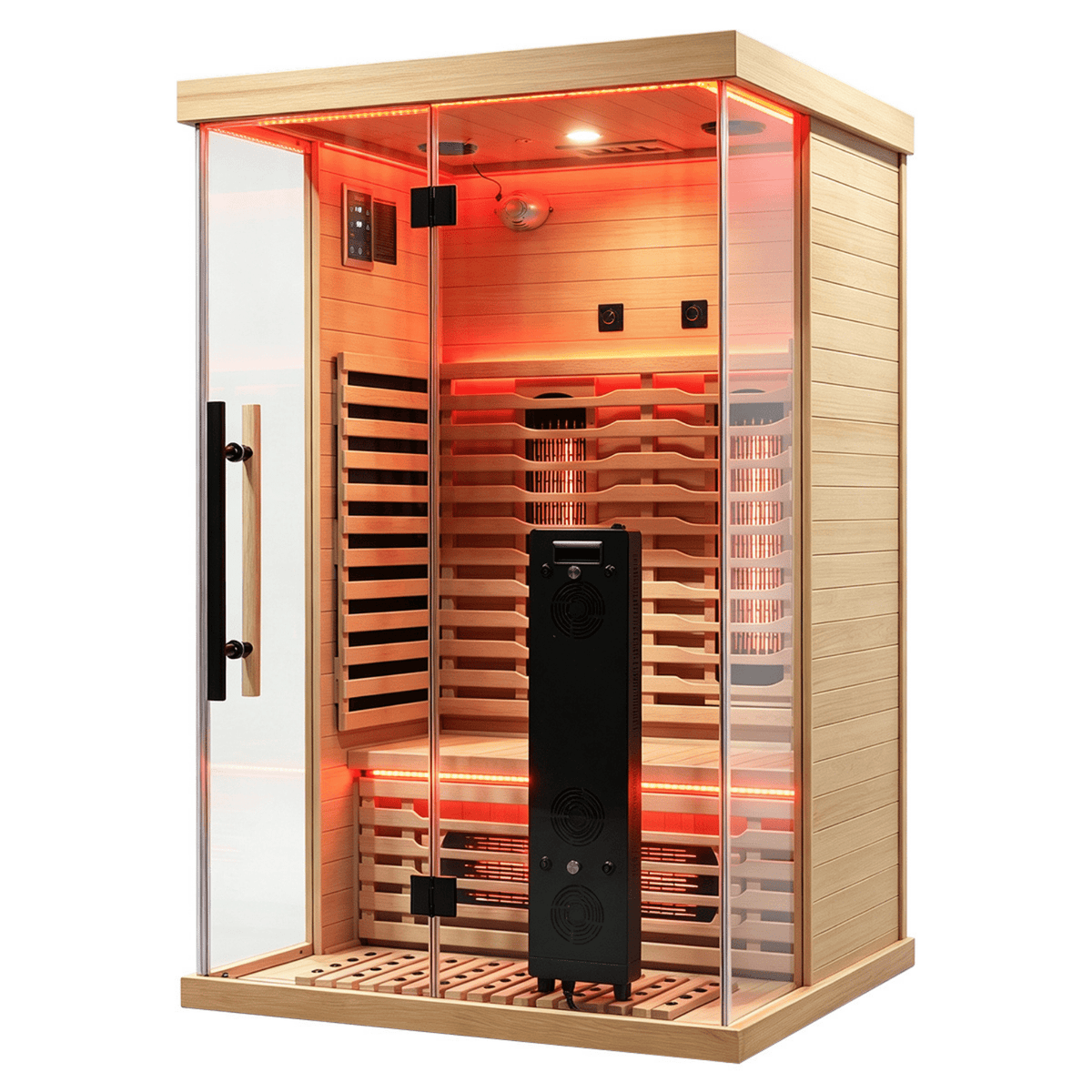 Blisspod Vantaa RED 2-Person Full-Spectrum Infrared Sauna – Wi-Fi, Red Light & Chromotherapy - Aloha Swim Wellness