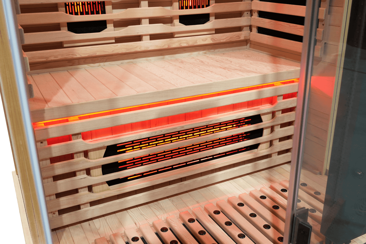 Blisspod Vantaa RED 2-Person Full-Spectrum Infrared Sauna – Wi-Fi, Red Light & Chromotherapy - Aloha Swim Wellness