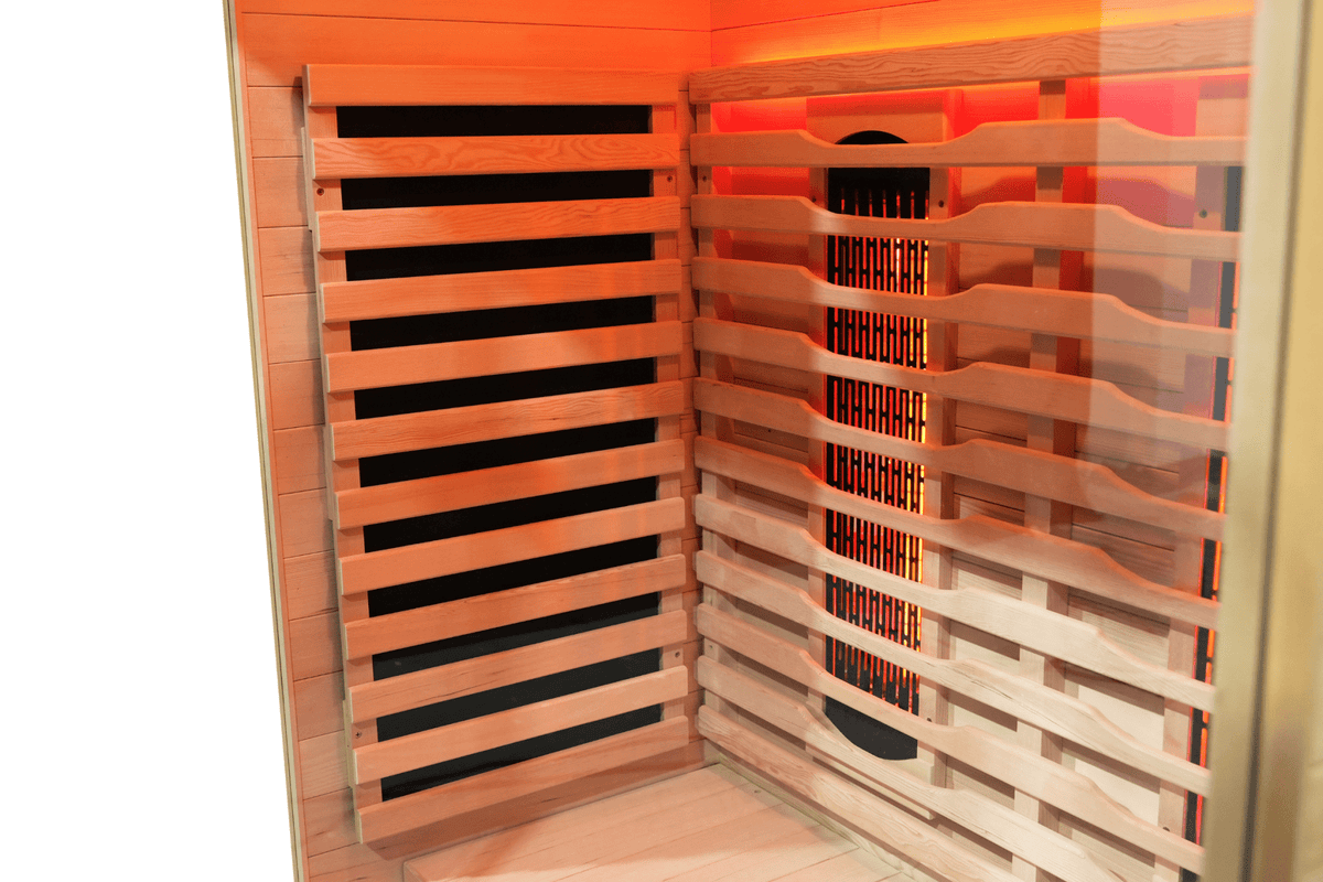 Blisspod Vantaa RED 2-Person Full-Spectrum Infrared Sauna – Wi-Fi, Red Light & Chromotherapy - Aloha Swim Wellness