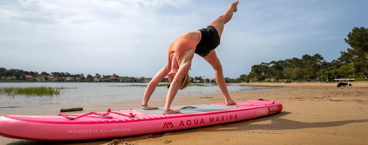 Coral (Raspberry) Advanced All-around iSUP (3.1m/12cm) With Carbon/Fiberglass Hybrid PASTEL Paddle, Coil Leash And Carry Strap - Aloha Swim Wellness