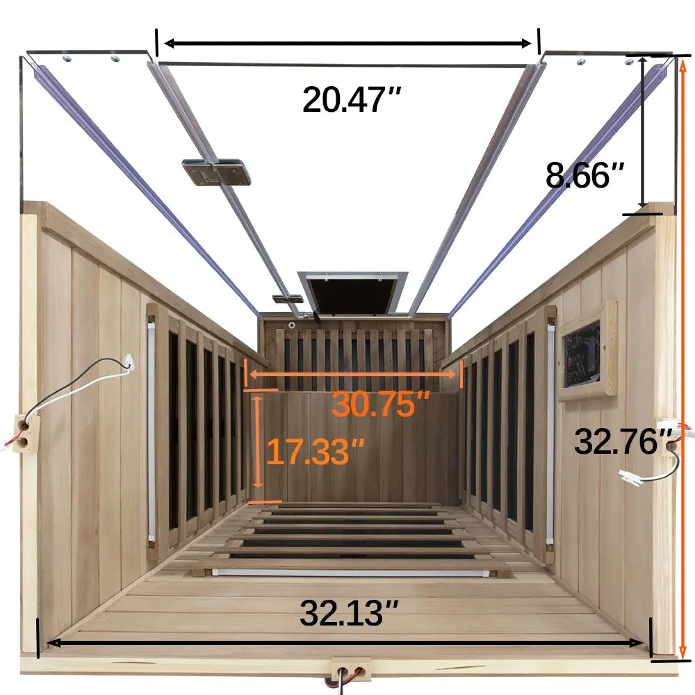 SR01 1-Person Far Infrared Sauna – Canadian Red Cedar, Bluetooth Audio & LED Lighting