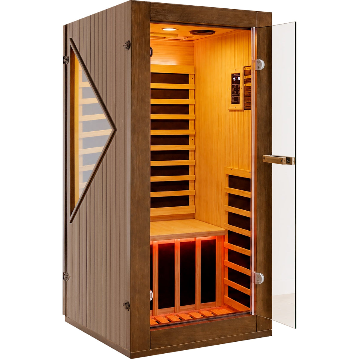 Chilean Pine Home Sauna – Six Heating Plates with Ambient LED Lighting