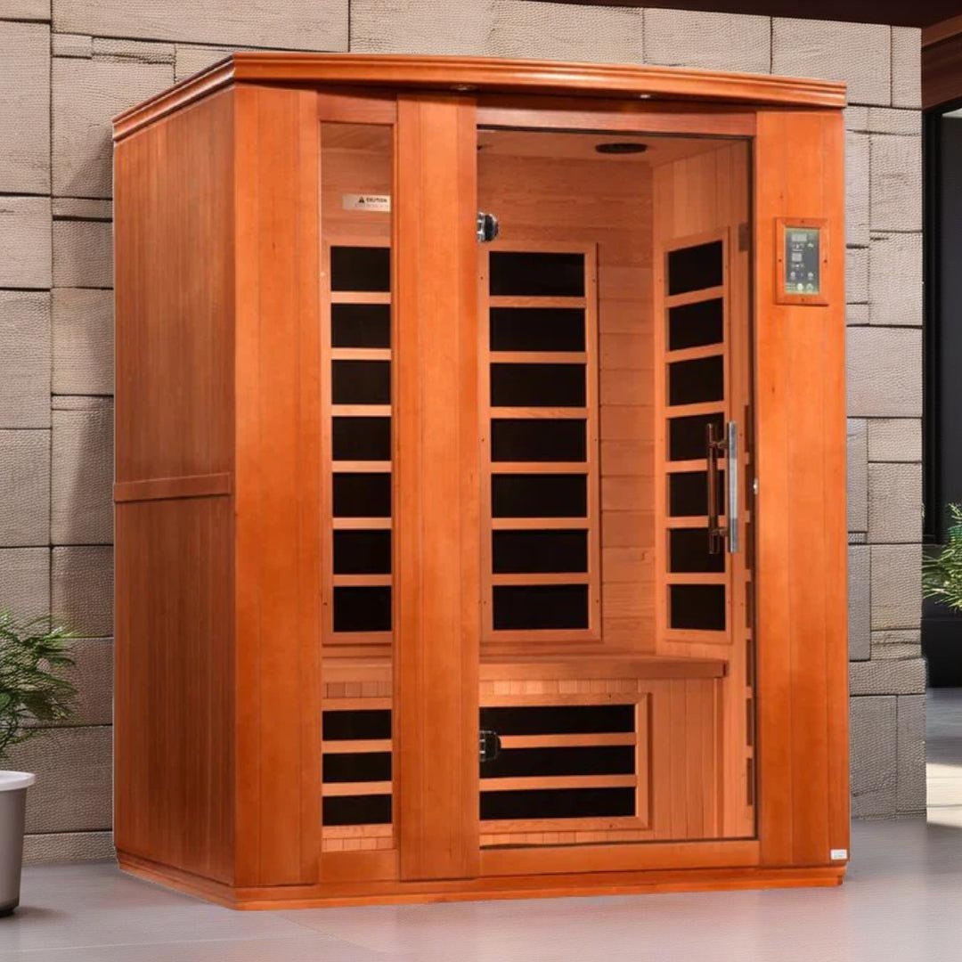 Dynamic Lugano "Elite" 3-Person Ultra Low EMF FAR Infrared Sauna – Canadian Hemlock - Aloha Swim Wellness