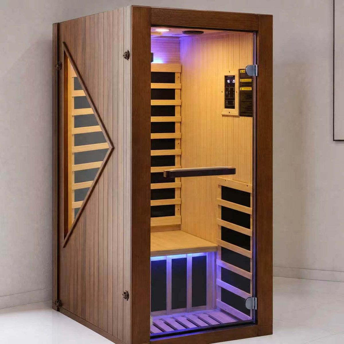 Chilean Pine Home Sauna – Six Heating Plates with Ambient LED Lighting