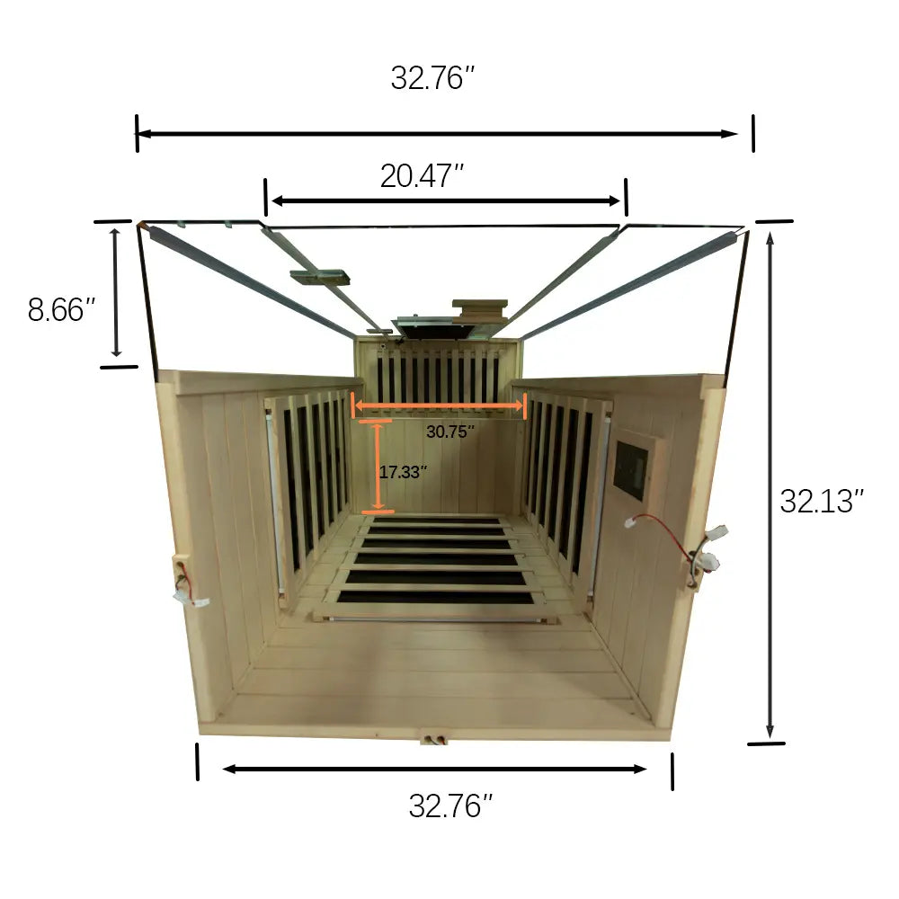 Single-Person Infrared Sauna – Compact Hemlock Wood Sauna for Home Wellness