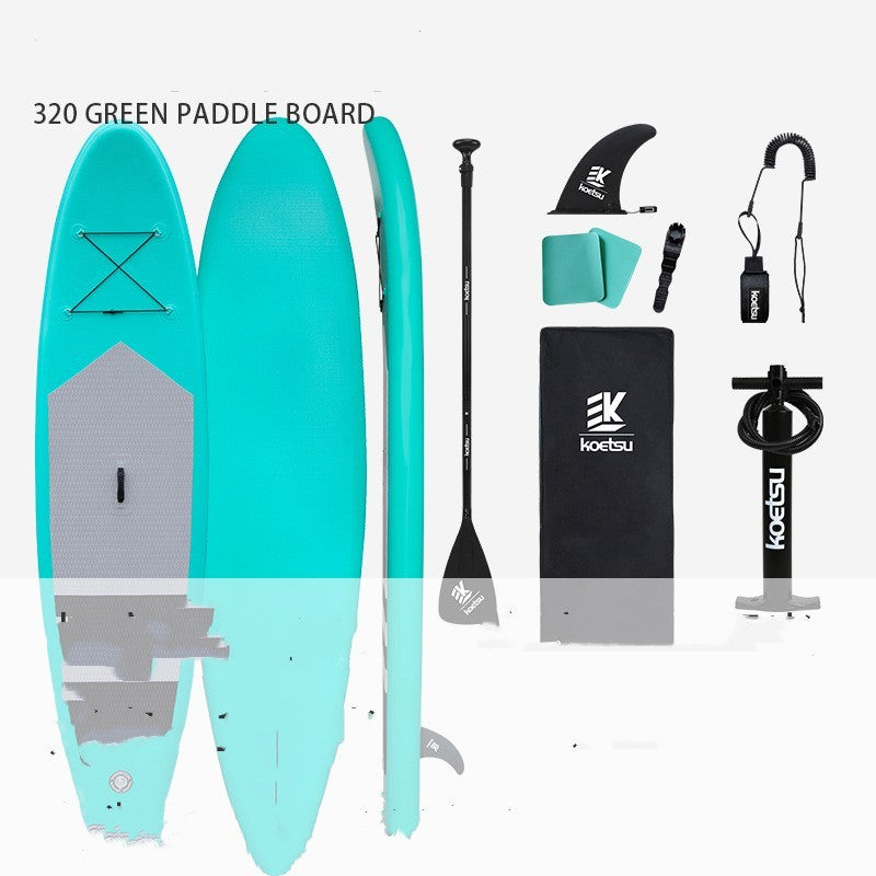 10'6" Inflatable Stand-Up Paddleboard – PVC SUP with Pump, Fin, Leash & Repair Kit