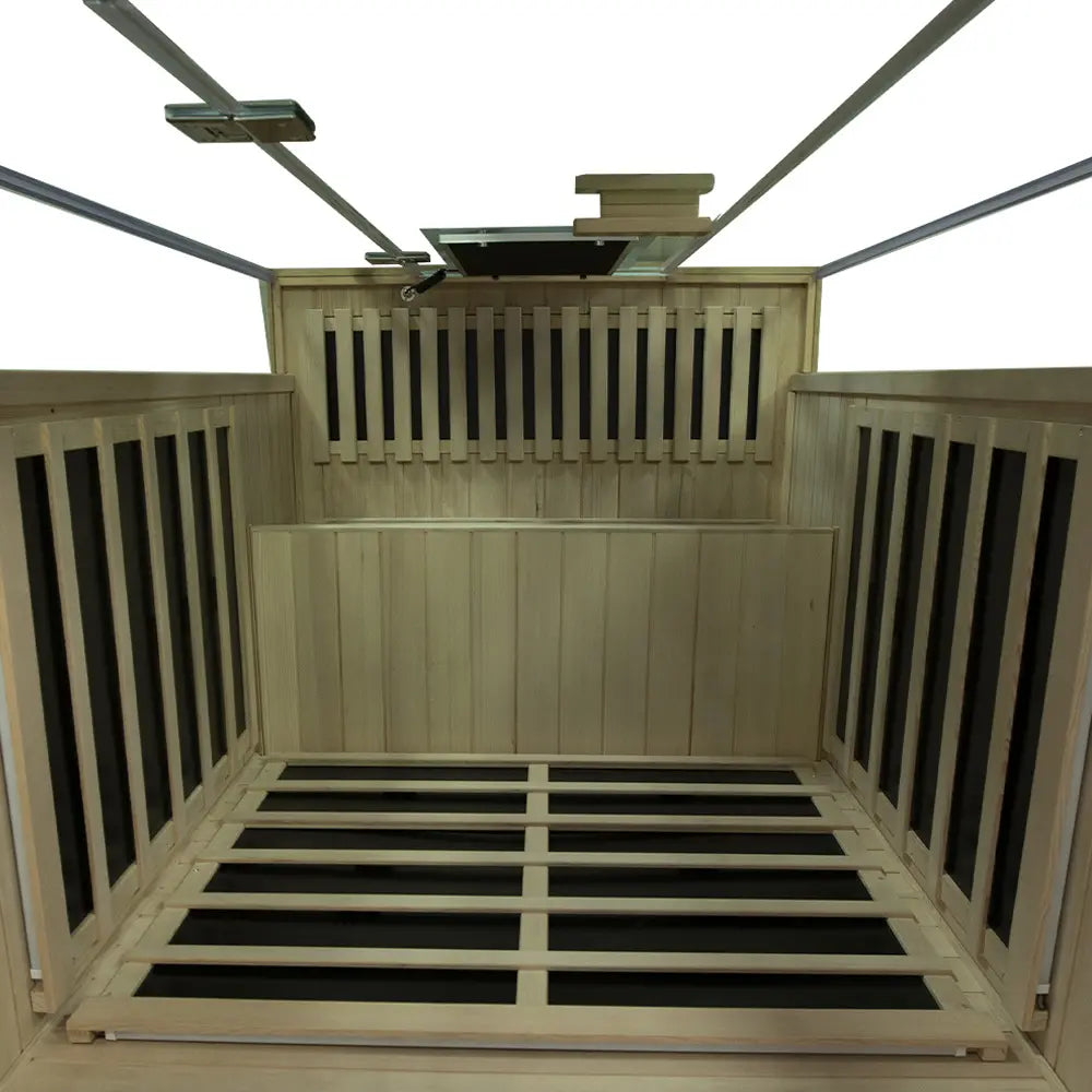 Wizzisaunas SH02 2-Person Infrared Sauna – Hemlock Wood, Smart App & Red Light Therapy