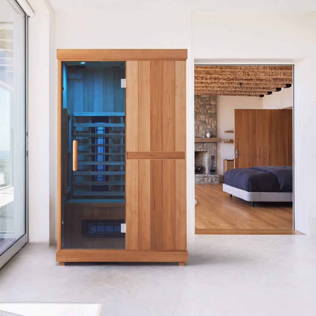 Finnmark FD-2 Full-Spectrum 2-Person Infrared Sauna – LCD Touchscreen & Bluetooth Audio