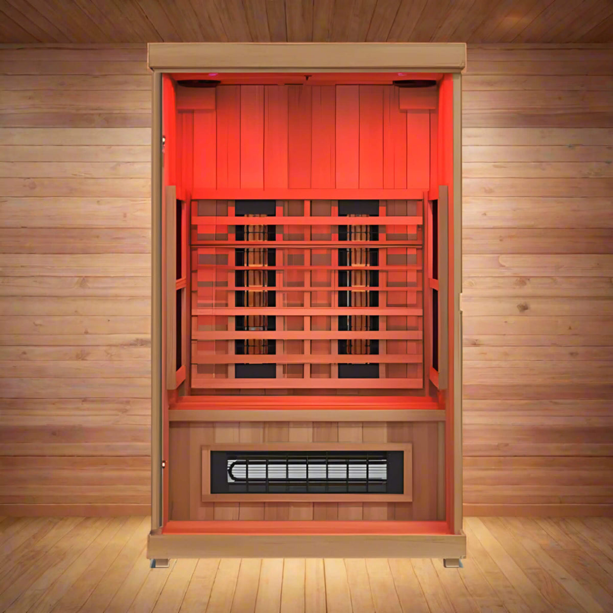Finnmark FD-2 Full-Spectrum 2-Person Infrared Sauna – LCD Touchscreen & Bluetooth Audio
