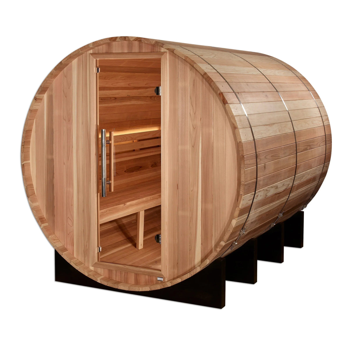 Golden Designs Klosters 6-Person Outdoor Barrel Traditional Sauna - Aloha Swim Wellness