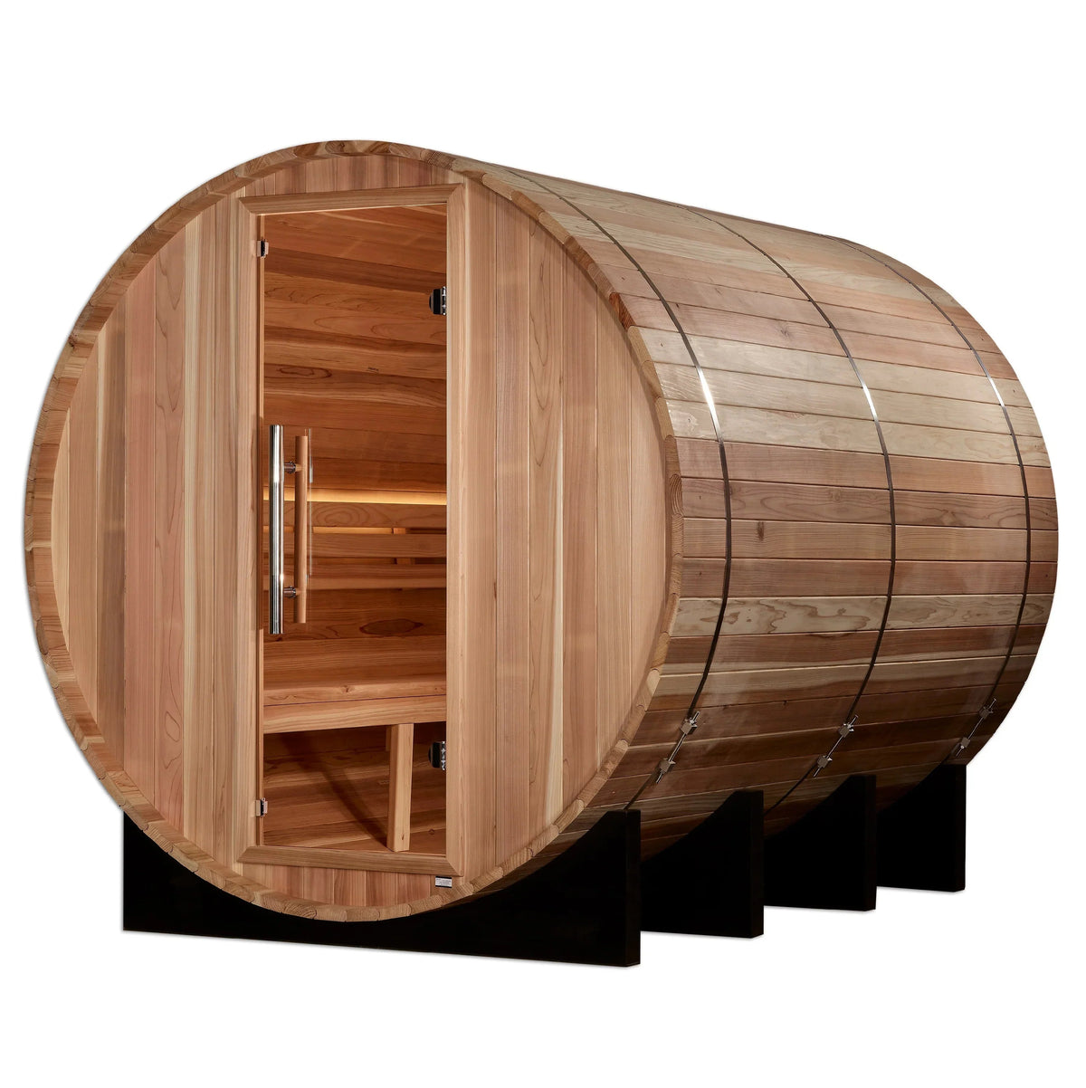 Golden Designs Klosters 6-Person Outdoor Barrel Traditional Sauna - Aloha Swim Wellness