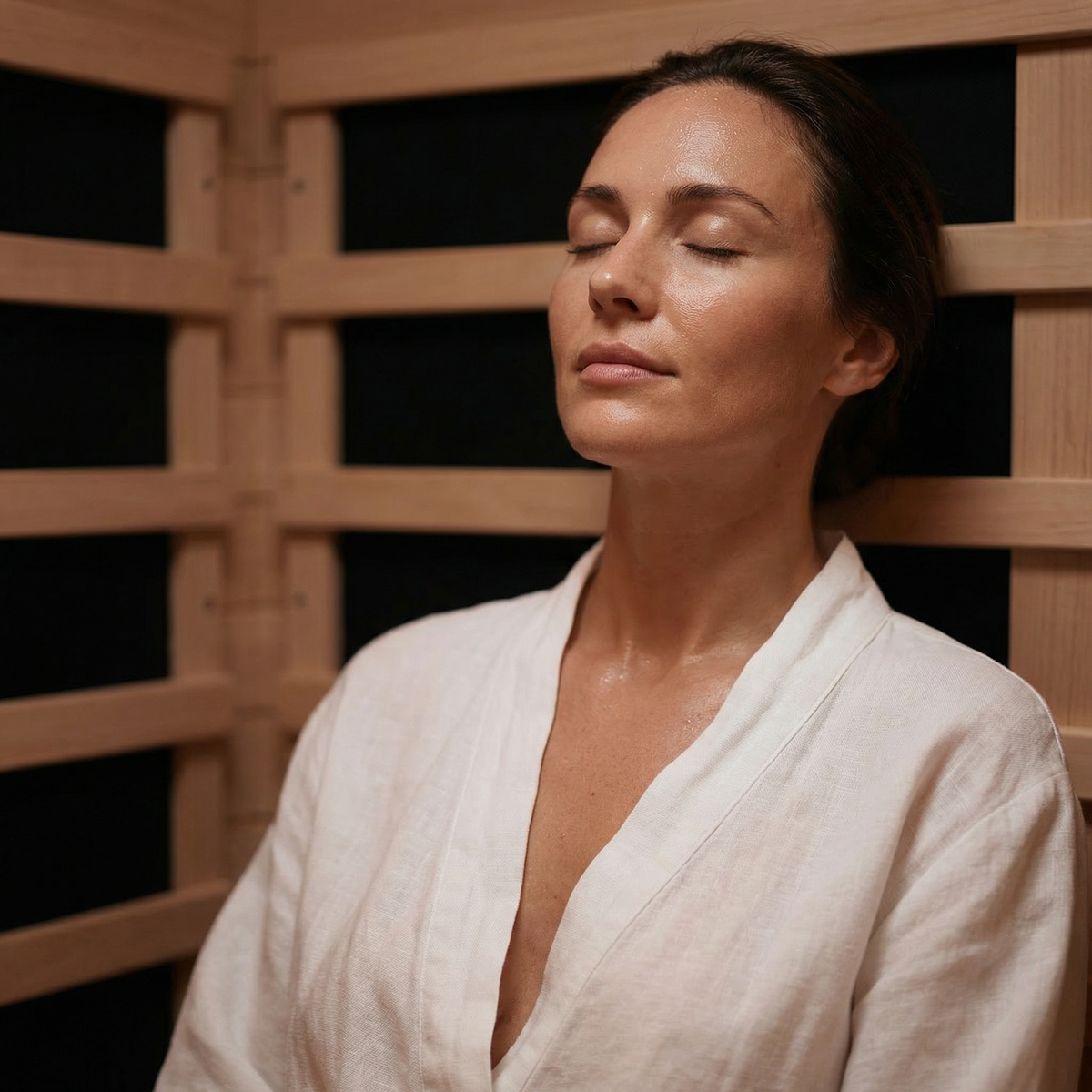 NiceBeam 1–2 Person Infrared Sauna – Red Light Therapy & Chromotherapy
