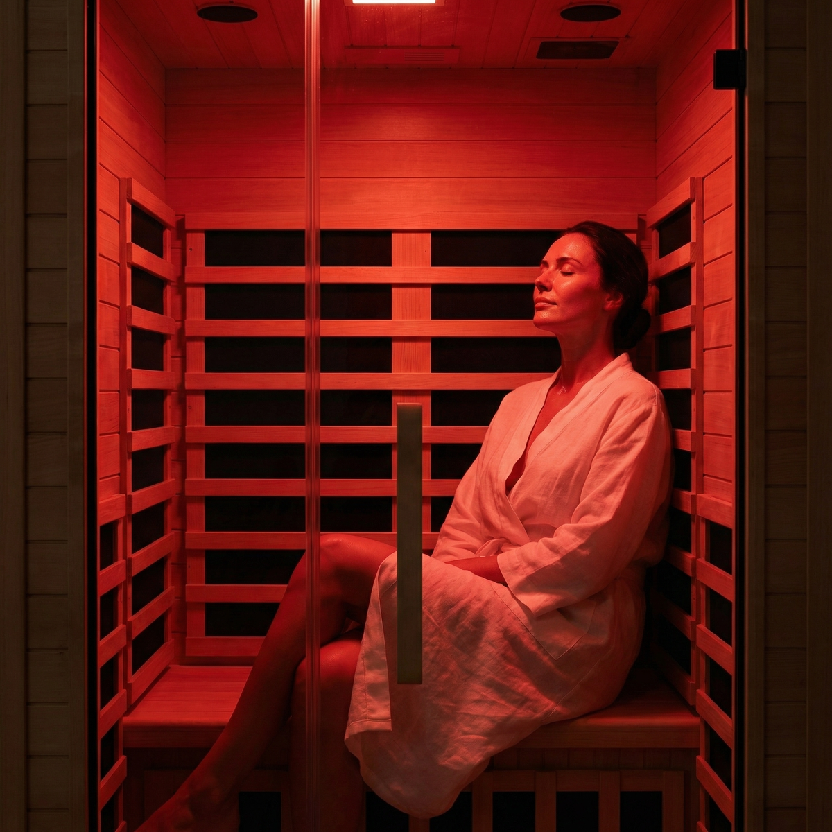 NiceBeam 1–2 Person Infrared Sauna – Red Light Therapy & Chromotherapy