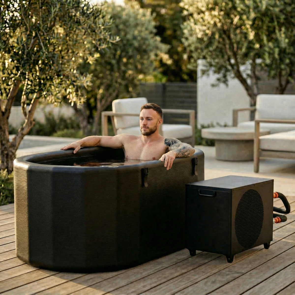 XXL Inflatable Cold Plunge Tub – 216-Gallon Capacity, Insulated Cover & Chiller Compatibility