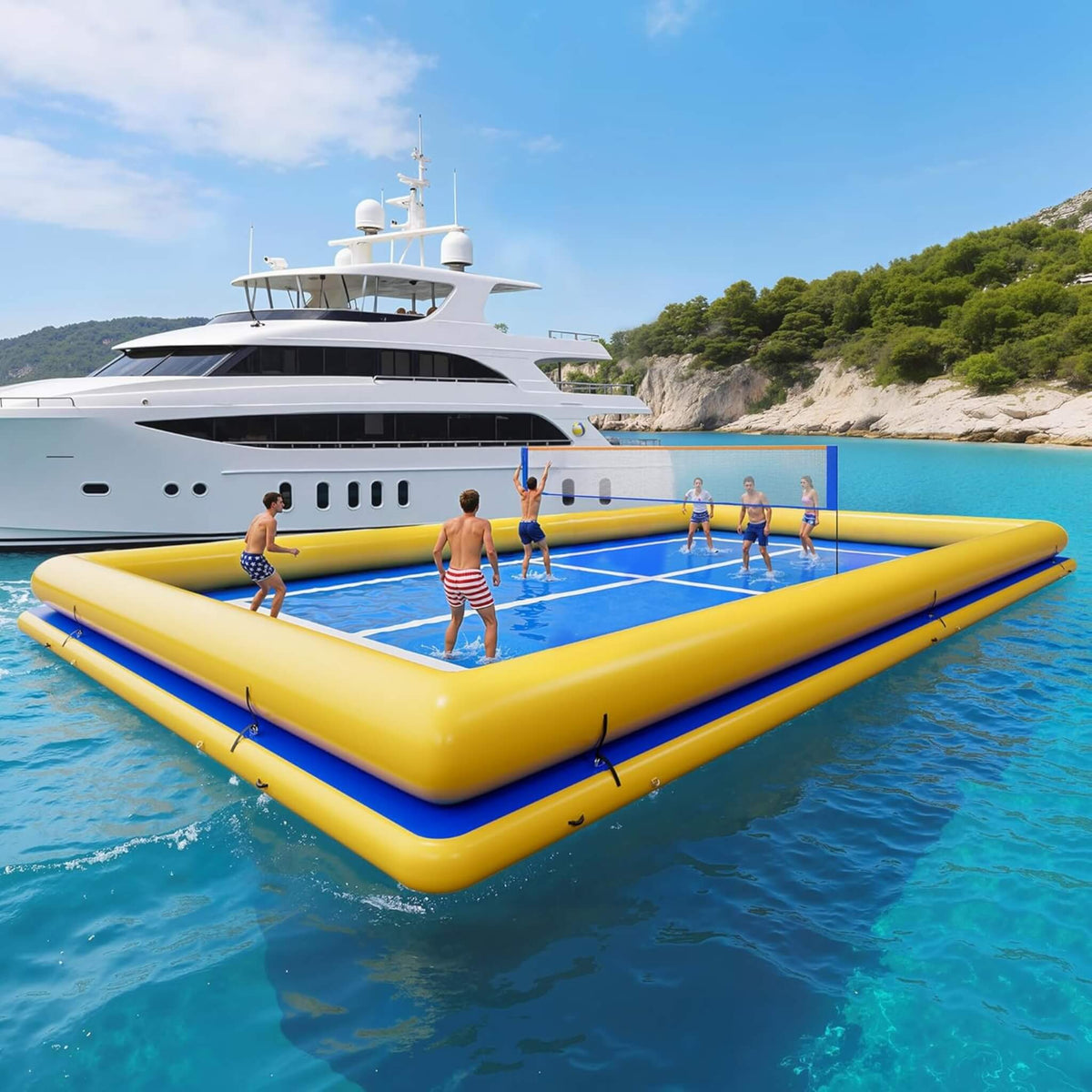 26' × 46' Inflatable Floating Pickleball & Volleyball Court – Commercial-Grade Design