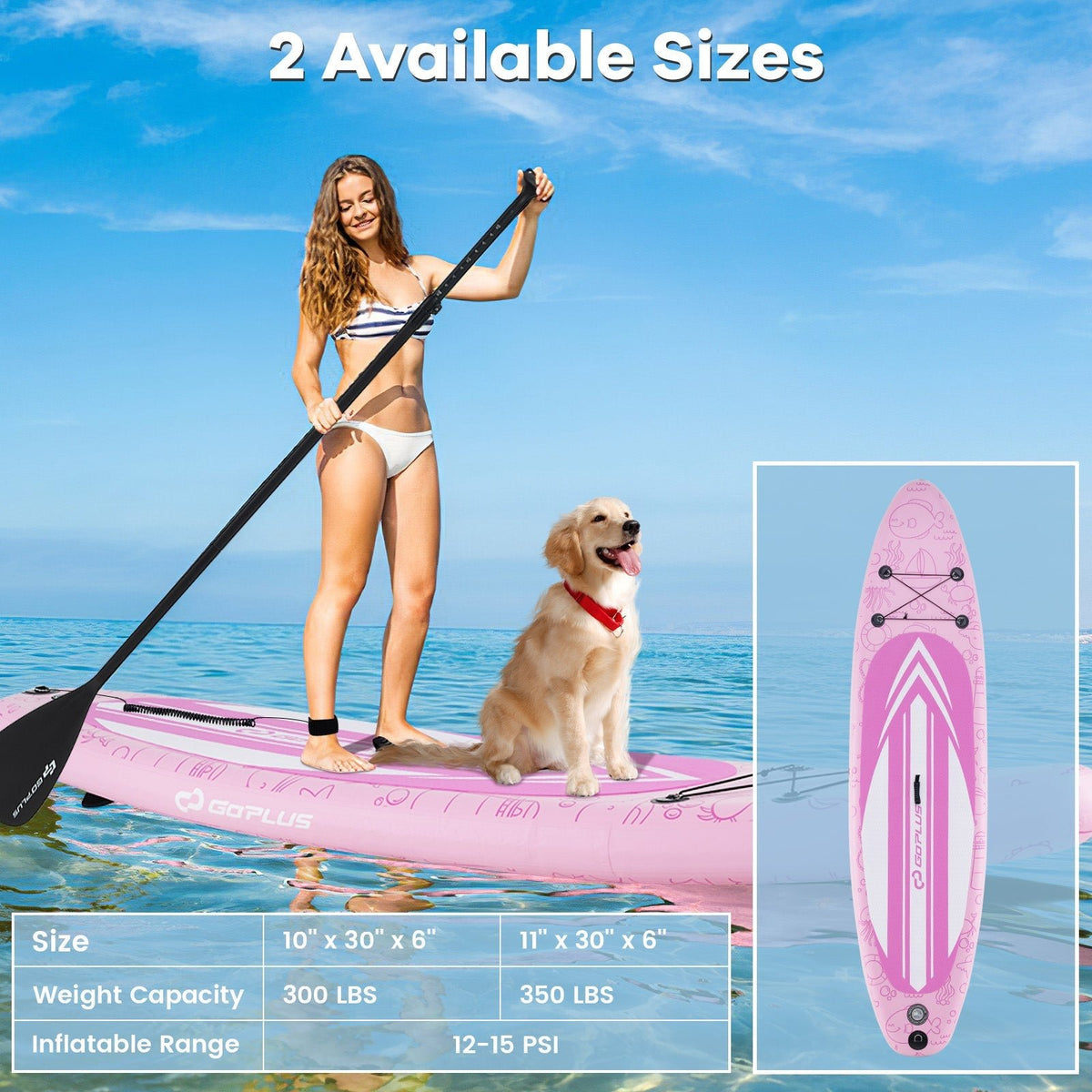 Inflatable SUP with 3 Fins & Backpack - Aloha Swim Wellness