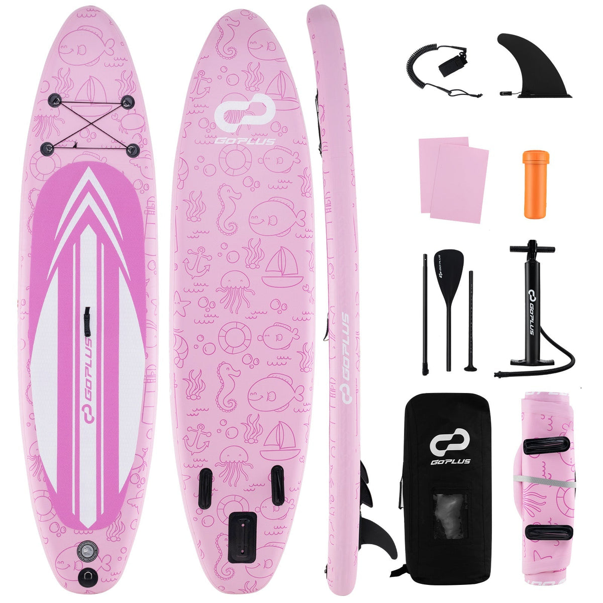Inflatable SUP with 3 Fins & Backpack - Aloha Swim Wellness