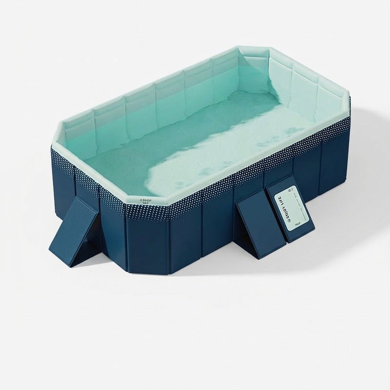 Large Foldable Rectangular Family Swimming Pool, Non-Inflatable Above Ground Pool, Easy Setup Outdoor Pool for Adults and Kids - Aloha Swim Wellness